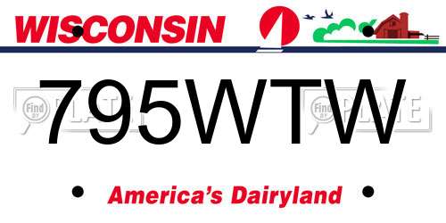 795WTW Wisconsin License Plate