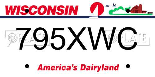 795XWC Wisconsin License Plate
