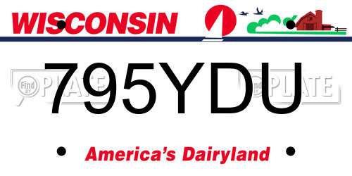 795YDU Wisconsin License Plate