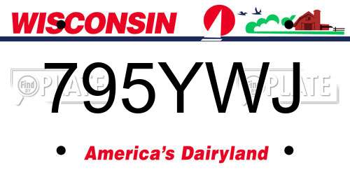 795YWJ Wisconsin License Plate