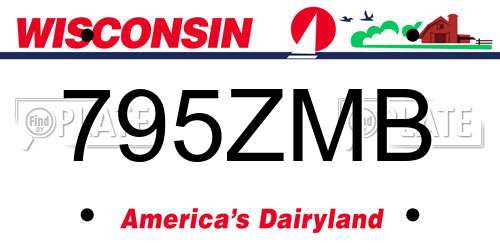 795ZMB Wisconsin License Plate