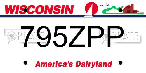 795ZPP Wisconsin License Plate