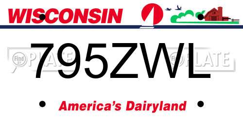 795ZWL Wisconsin License Plate