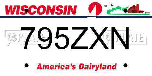 795ZXN Wisconsin License Plate