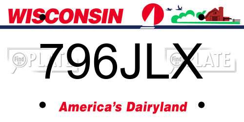 796JLX Wisconsin License Plate