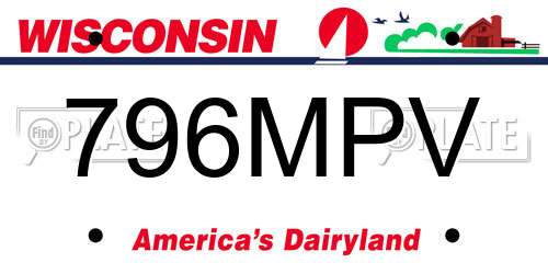 796MPV Wisconsin License Plate
