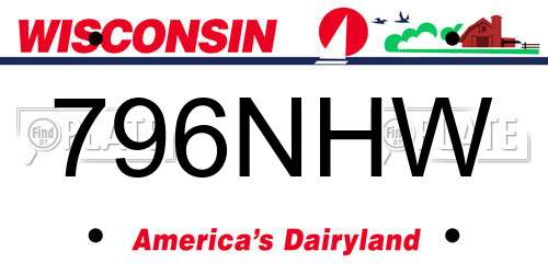 796NHW Wisconsin License Plate