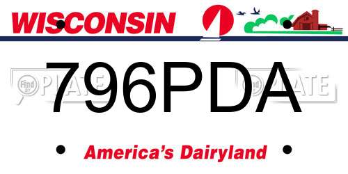 796PDA Wisconsin License Plate