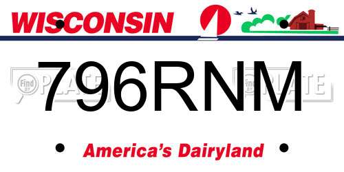 796RNM Wisconsin License Plate