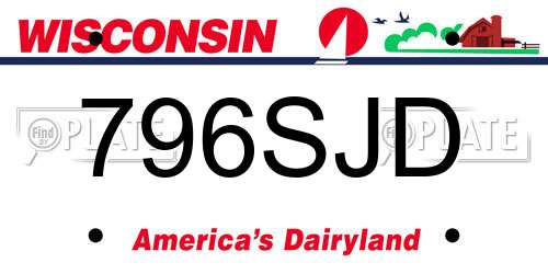 796SJD Wisconsin License Plate