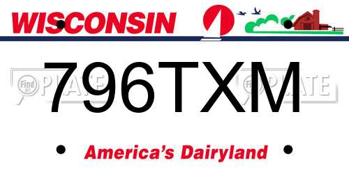 796TXM Wisconsin License Plate