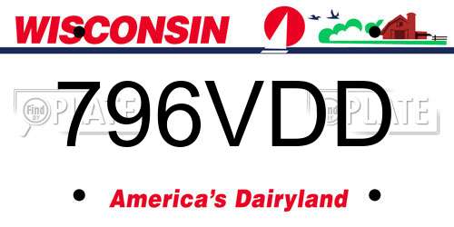 796VDD Wisconsin License Plate