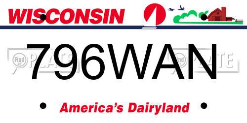 796WAN Wisconsin License Plate