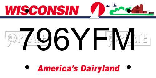 796YFM Wisconsin License Plate