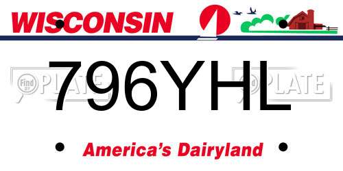 796YHL Wisconsin License Plate