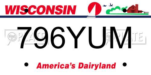 796YUM Wisconsin License Plate