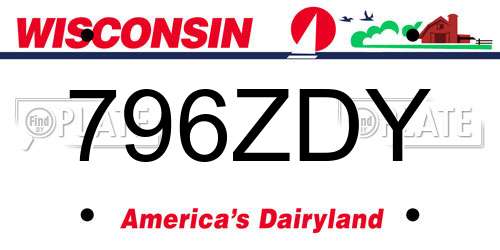 796ZDY Wisconsin License Plate