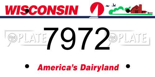 7972 Wisconsin License Plate