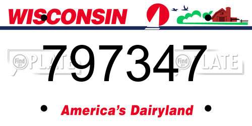 797347 Wisconsin License Plate