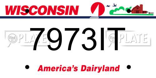 7973IT Wisconsin License Plate