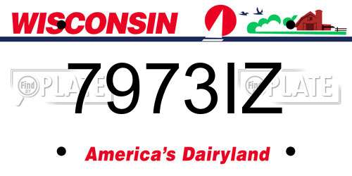 7973IZ Wisconsin License Plate