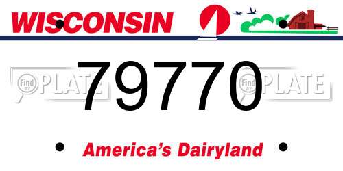 79770 Wisconsin License Plate