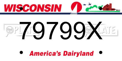 79799X Wisconsin License Plate