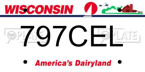 797CEL Wisconsin License Plate