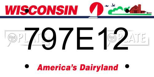 797E12 Wisconsin License Plate