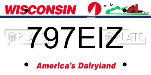 797EIZ Wisconsin License Plate