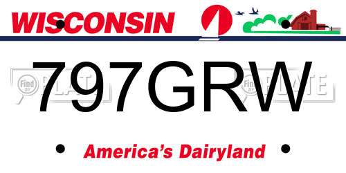 797GRW Wisconsin License Plate