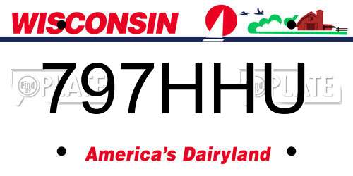 797HHU Wisconsin License Plate