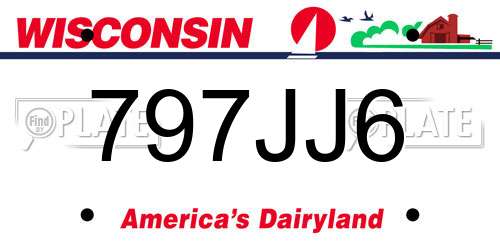797JJ6 Wisconsin License Plate