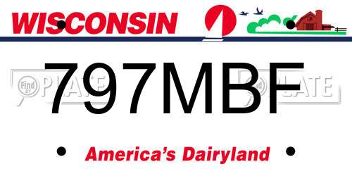 797MBF Wisconsin License Plate