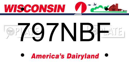 797NBF Wisconsin License Plate