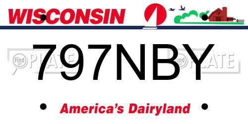 797NBY Wisconsin License Plate