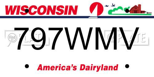 797WMV Wisconsin License Plate