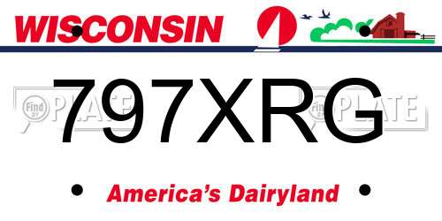 797XRG Wisconsin License Plate