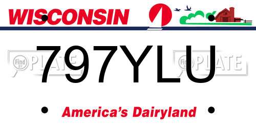 797YLU Wisconsin License Plate