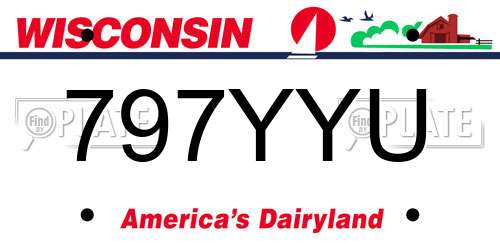 797YYU Wisconsin License Plate