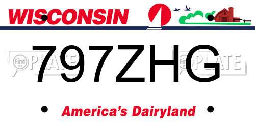 797ZHG Wisconsin License Plate