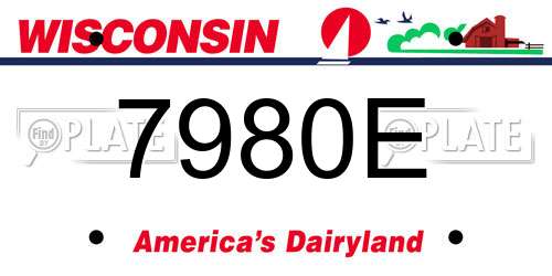 7980E Wisconsin License Plate