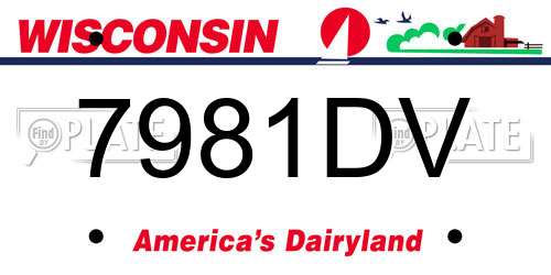 7981DV Wisconsin License Plate