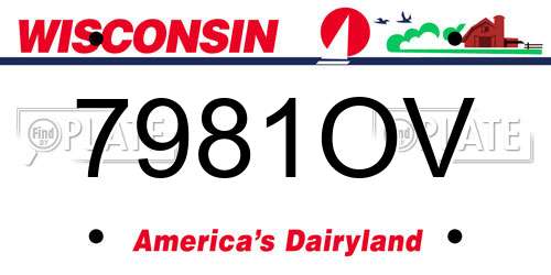 7981OV Wisconsin License Plate