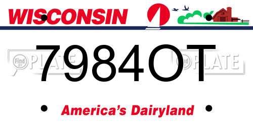 7984OT Wisconsin License Plate