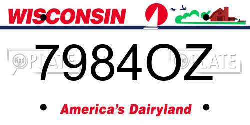 7984OZ Wisconsin License Plate
