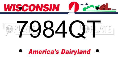 7984QT Wisconsin License Plate