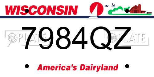 7984QZ Wisconsin License Plate