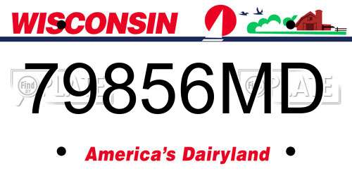 79856MD Wisconsin License Plate
