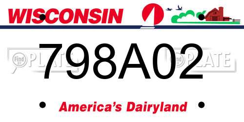 798A02 Wisconsin License Plate